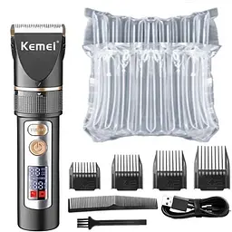 Професійна бездротова машинка Kemei KM-5073 для стрижки волосся USB та LED-дисплеєм 5вт Чорний - мініатюра 2