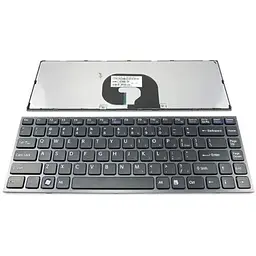 Клавіатура для ноутбуків Sony Vaio VPC-Y чорна з темно-сірою рамкою