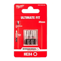 Біта SHOCKWAVE MILWAUKEE, Hex4, 25мм, (3шт) - мініатюра 2