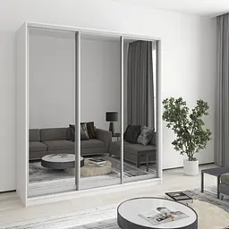 Шафа-купе тридверна MebelStar Комбо AL 3 Дзеркала 190x45x240 см Аляска білий (MBS-1702)