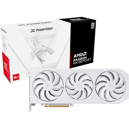Відеокарта PowerColor AMD Radeon RX 9070 XT 16GB Hellhound Spectral White (RX9070XT 16G-L/OC/WHITE) (GDDR6, 256 bit, PCI-E v5.0 x16) - мініатюра 2