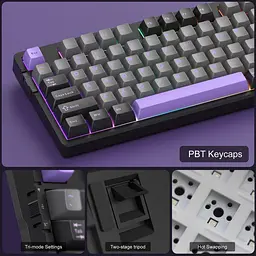 Клавіатура MageGee Light 87 Wireless Blue Whale Switch Dark Purple (6971969728721-UA) [164294] - мініатюра 9