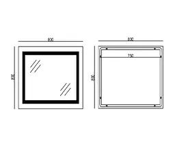 Дзеркало Mixxus WARM MR02-80x80 з LED Touch, Anti-fog, димером, регулюванням яскравості, годинником (MI6934) - мініатюра 6
