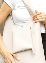 Сумка жіноча Sambag HOBO M білий 35 х 40 х 8 см (53200030) - мініатюра 6
