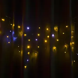 Гірлянда вулична Starlight бахрома біле/жовте світло Flash чорний кабель 75 LED 2x0.7 м (57265) - мініатюра 5