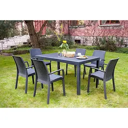 Стілець садовий пластиковий Bica Verona armchair графіт - мініатюра 4