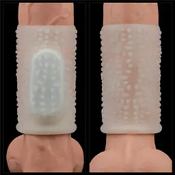 Насадка на пеніс з вібрацією Lovetoy Vibrating Drip Knights Ring 10 см білий - мініатюра 6