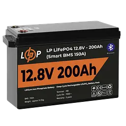 Акумулятор LP LiFePO4 12V (12,8V) - 200 Ah (2560Wh) (Smart BMS 150А) з BT пластик - мініатюра 4