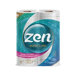Паперові рушники Zen Premium Care 3 шари 50 відривів 11 м 2 рулони (5944582100275) - мініатюра 1