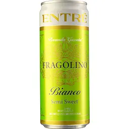 Напій винний слабоалкогольний Entre Fragolino Bianco Semi Sweet газований напівсолодкий білий 6-6.9% 0.33 л х 20 шт. - мініатюра 2