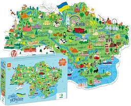 Пазл-карта України «Мапа України», 100 елементів, DoDo / Додо (300267)