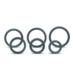 Набір ерекційних кілець Boners 6-Piece Cock Ring Set, 6 шт (сірий) - мініатюра 3