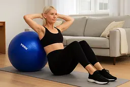 Фітбол York Fitness 65см синій + насос - мініатюра 5