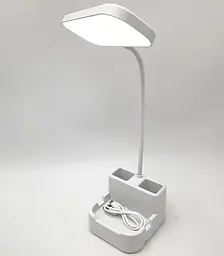 LED-лампа 4W сенсорна світлодіодна гнучка 28 см настільна акумуляторна 1200 мА з органайзером UKC 2209 біла - мініатюра 1