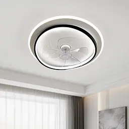 Стельова LED-люстра-вентилятор Artlight WG5088C BK+WH, біла з чорною окантовкою, 50 Вт, від 10-18 м²