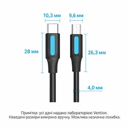 Кабель Vention COWBH USB-C - Mini-USB 2 м чорний (COWBH) - мініатюра 3