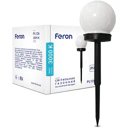 Ґрунтовий світлодіодний світильник Feron PL126 3000K на сонячній батареї чорний (81071)