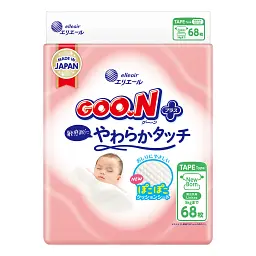 Підгузки GOO.N Plus для новонароджених Розмір 1 (NB), до 5 кг, 68 шт (21001495)