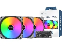 Корпусний вентилятор Montech E28 ARGB 3-Pack Black - мініатюра 6