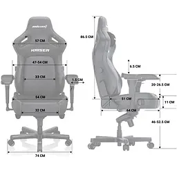 Крісло ігрове Anda Seat Kaiser 4 Grey Fabric Size L (AD12YDDC-L-20-G-CF) - мініатюра 9