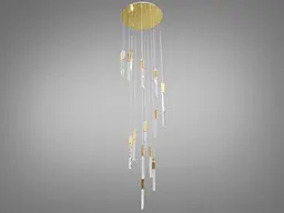 Люстра стельова LED Diasha 3001/16G, 35W, золото, 16 ламп, для кафе та офісу - мініатюра 2