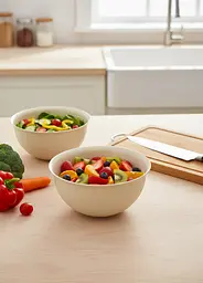 Миска Stars Plast кругла матова бежева 1 л (94207/беж) - мініатюра 3