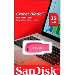 USB флеш накопичувач SanDisk 32GB Cruzer Blade Pink USB 2.0 (SDCZ50C-032G-B35PE) - мініатюра 3