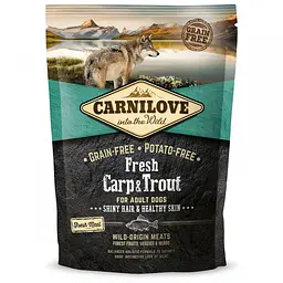 Сухий корм Carnilove Fresh Carp & Trout для дорослих собак усіх порід, риба, 1.5 кг (170871/527533)