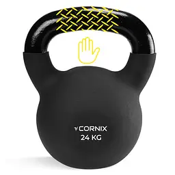 Гиря металева Cornix 24 кг з вініловим покриттям XR-0440 Black - мініатюра 2