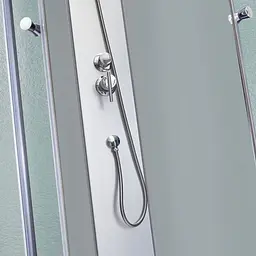 Душовий бокс Lidz Tani SB90x90.SAT.HIGH.FR Frost, Хром матовый, матовий, хром матовий - мініатюра 4