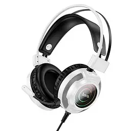 Дротові ігрові навушники Hoco W110 Resource Gaming, RGB, USB, 3.5мм, 2м Білий - мініатюра 2