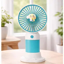 Вентилятор портативный настольный Kuromi  Mini Fan с аккумулятором и подставкой для телефона USB  - мініатюра 4