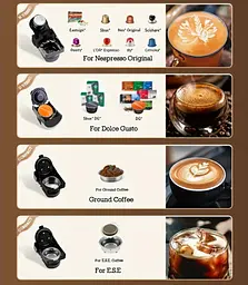 Автоматична Капсульна Кавомашина 4-в-1 CAFELFFE 19 BAR (Dolce Gusto, Nespresso, ESE Pods і Молота Кава) - мініатюра 3