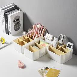 Органайзер для дрібниць МВМ My Home Scandinavia 26.5х12.8х8 см білий (FH-41 WHITE/WOOD) - мініатюра 3