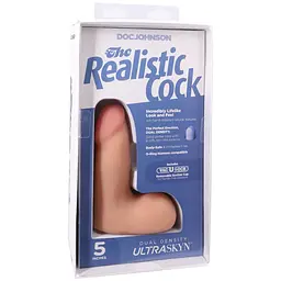 Фалоімітатор Doc Johnson The Realistic Cock ULTRASKYN 5 Inch with Balls, 13.3 см - мініатюра 8