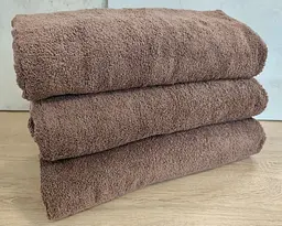 Набір турецьких махрових однотонних рушників Zeron 3 штуки 70х140 Brown щільність 500 г/м2 - мініатюра 2