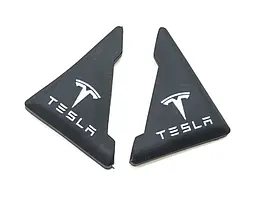 Захист кутів дверей Tesla 2 шт Гумові 45х58х47 мм на скотчі Чорні Посилені (протиударні чохли від сколів)