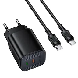 МЗП Borofone BAS84A Star PD25W (1USB-C) + кабель Type-C to Type-C Black - мініатюра 6