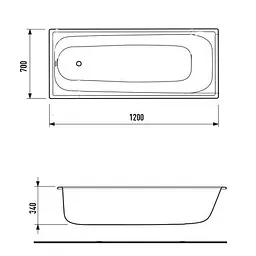Ванна сталева Pro Steel 120x70x36, біла - мініатюра 3
