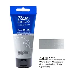 Фарба акрилова Сіра тепла (444) 75 мл ROSA Studio (4823098527947)