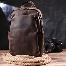 Сумка чоловіча через плече з натуральної vintage шкіри 21285 Vintage коричнева - мініатюра 9