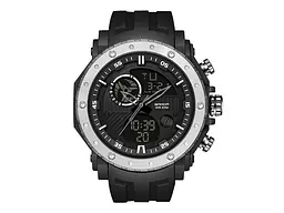 Чоловічий наручний годинник 6012 Black-Silver Sanda acs0030974 - мініатюра 2