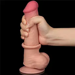 Фалоімітатор Sliding-Skin Dual Layer Dong 8'' Flesh 20.8 см тілесний - мініатюра 8