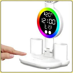 Настільна LED-лампа з 4 панелями, вентилятором і дисплеєм KRX-104 - мініатюра 4