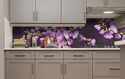 Вініловий кухонний фартух Квітучі гілки 3Д наклейка для кухні Квіти Рожевий 60х250 см Happy Pocket Z181569 - мініатюра 4