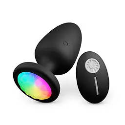 Анальна пробка з вібрацією та підсвічуванням 10X Light Up Rechargeable Anal Plug K000752