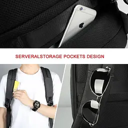 Рюкзак міський офісний Tigernu T-B3595 19л з USB для ноутбука 15.6" Black Grey (17053) - мініатюра 4