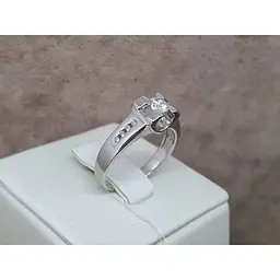 Срібне кільце Qvaliz з фіанітами. 901-00493 16 - мініатюра 4