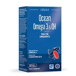 Омега-3 та коензим Q10 Orzax Ocean Omega-3 & QH, 30 капсул для підтримки серцево-судинної системи