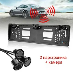 Рамка для номера з камерою заднього виду та парктрониками CAR CAM. 5429 - мініатюра 3